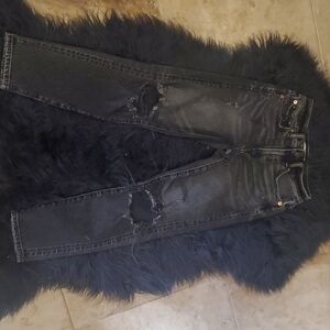 Distressed Black Denim AE jeans 00